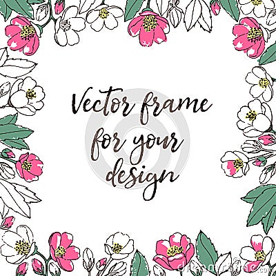 Flower vector template. with space for text Vector Illustration